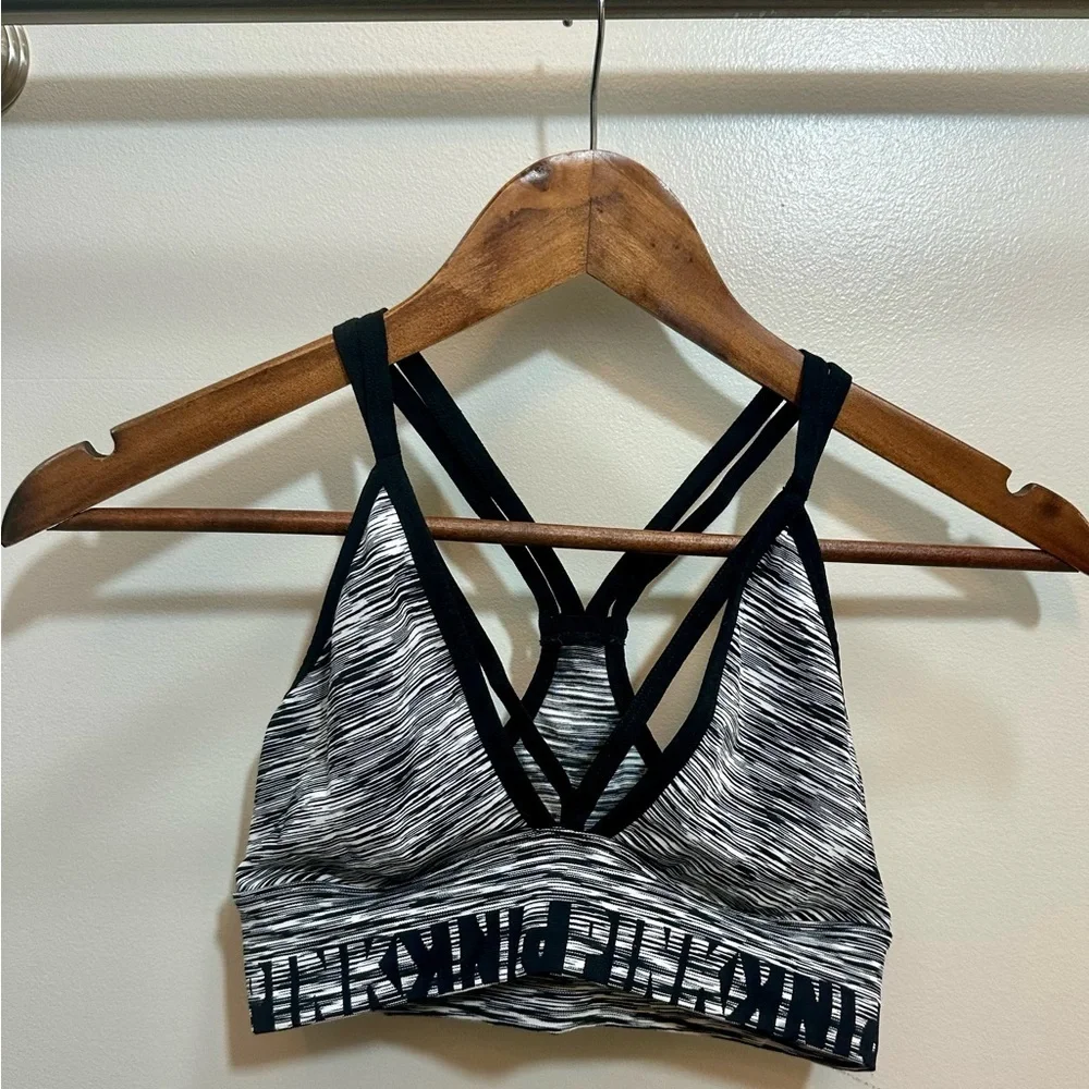 Pink Victoria’s Secret Cool & Comfy Strappy Bralette Size S Black and White